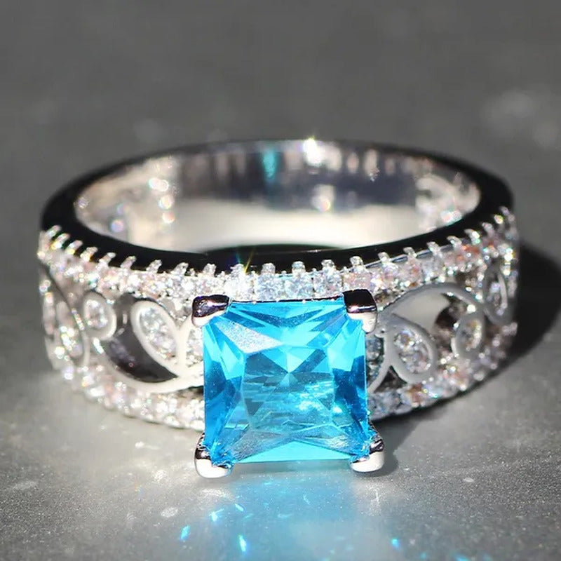 Elegant 925 Silver Yellow Diamond Birthstone Gemstones Engagement Wedding Annive