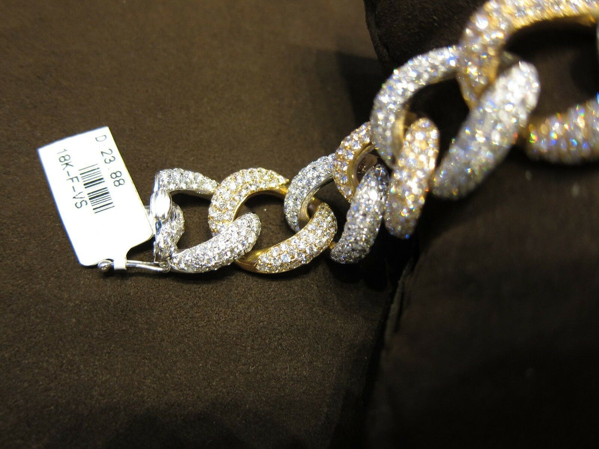 DIAMOND S STYLE LOOSE LINK STYLE ROSE WHITE GOLD DIAMOND BRACELET CUFF DANGLE