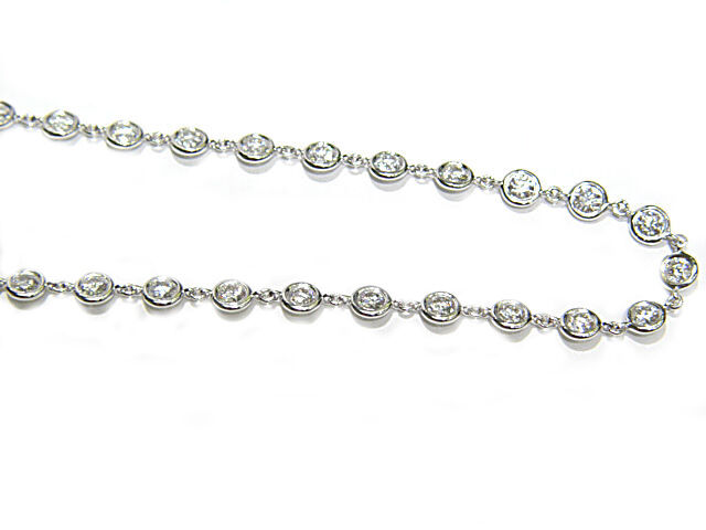 DIAMOND 48 STONE ROUND BR SHAPE BEZEL SET POLISH SET WHITE GOLD 7.99 CT G VS 1 2