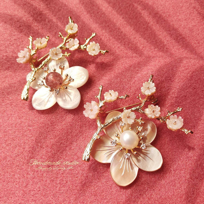 New Year Brooches for Women with Crystal, Flower, Rhinestone Brooches Pins Elega