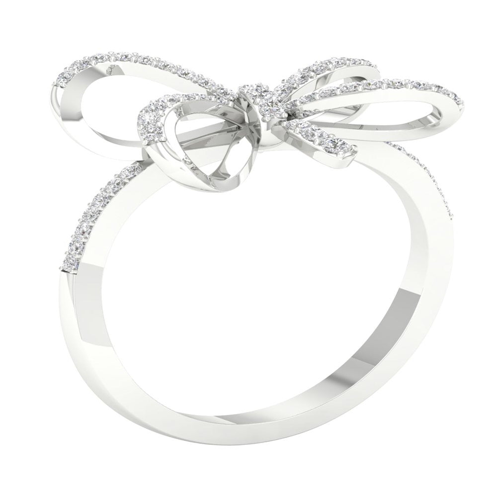Imperial 1/5Ct TDW Diamond 10K White Gold Knot Ring (H-I, I2)