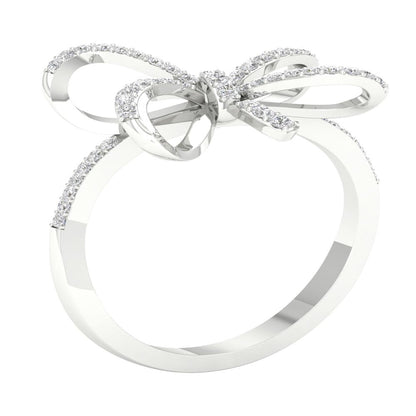 Imperial 1/5Ct TDW Diamond 10K White Gold Knot Ring (H-I, I2)