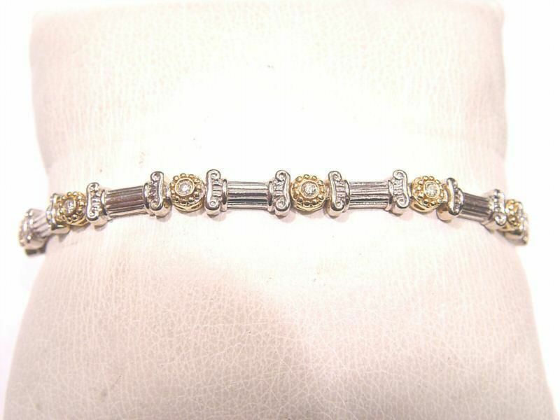 10 STONE .39 CT DIAMOND LINK BRACELET