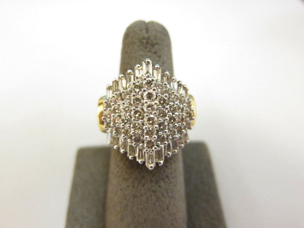 DIAMOND ROUND BRILLIANT BAGUETTE SHAPE CLUSTER PRONG