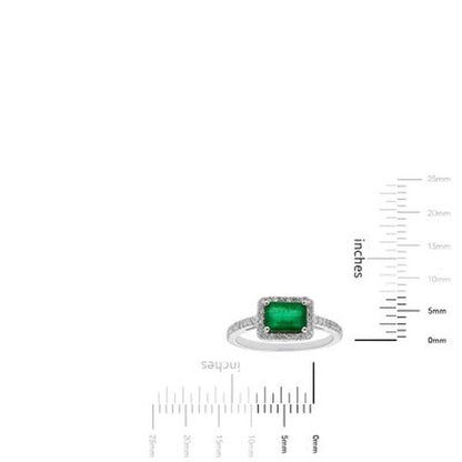 Genuine Emerald and 0.23 CT. T.W. Diamond Ring in 14K Gold