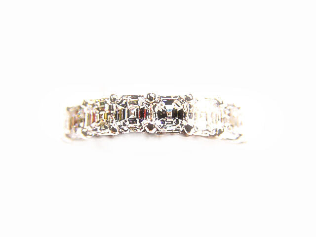 DIAMOND 18 ASSCHER SHAPE ETERNITY SET BAND COMMON PRONG SET DIAMOND BAND