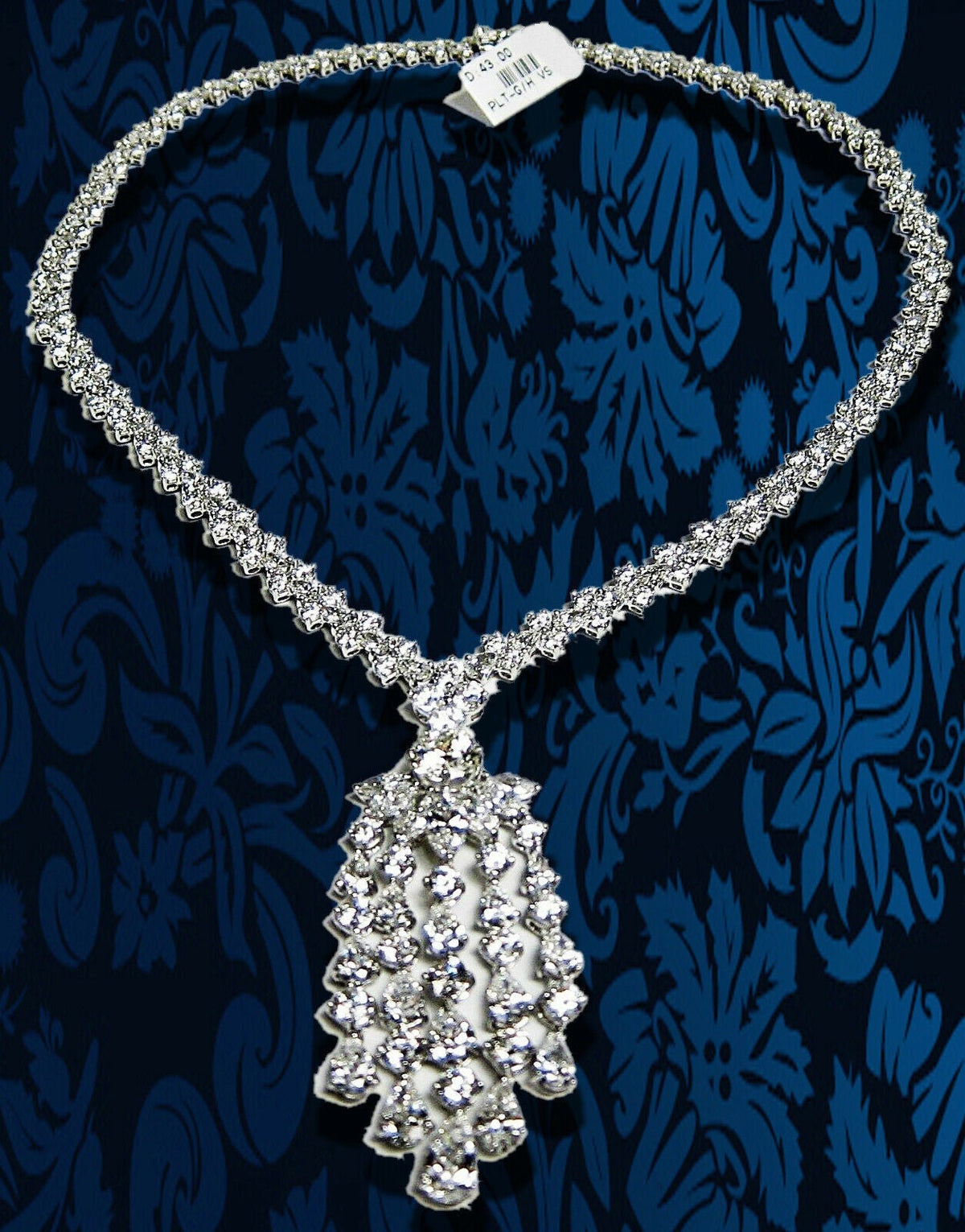 DIAMOND NECKLACE PRETTY MULTI-SHAPE DIAMOND DANGLE STYLE DIAMOND SET NECKLACE