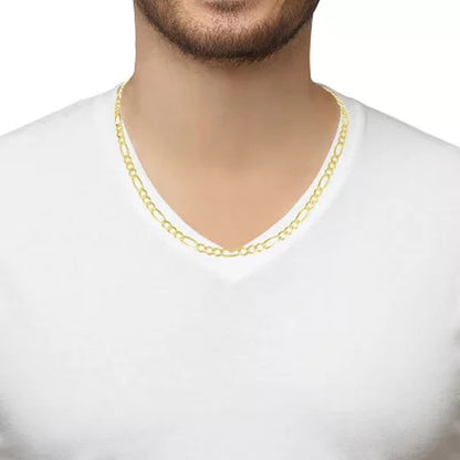 Solid Figaro Link Necklace 20", 4.5Mm in 14K Yellow Gold