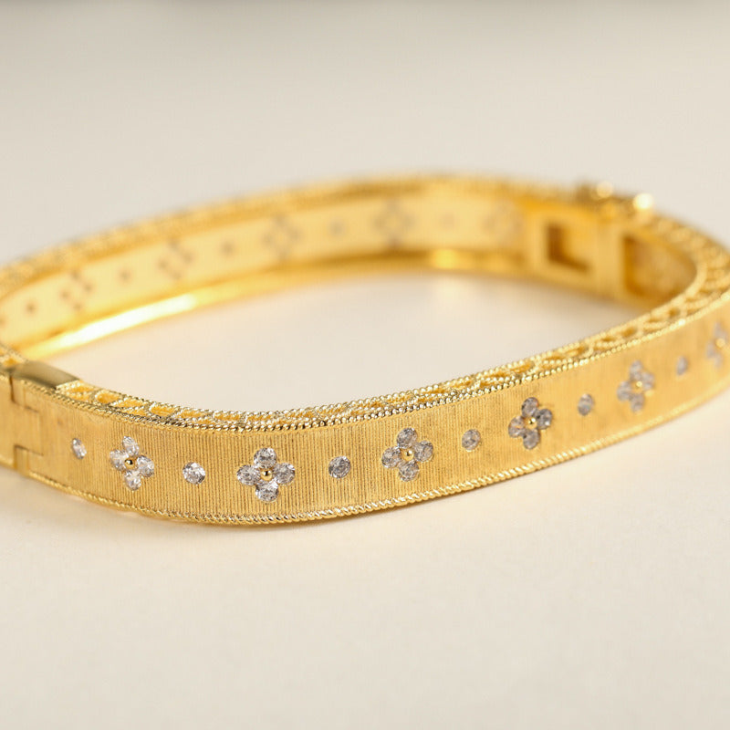 Italian Vintage Style Four-Leaf Clover Bracelet