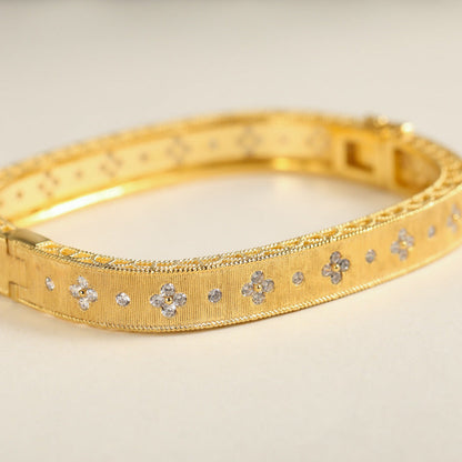 Italian Vintage Style Four-Leaf Clover Bracelet