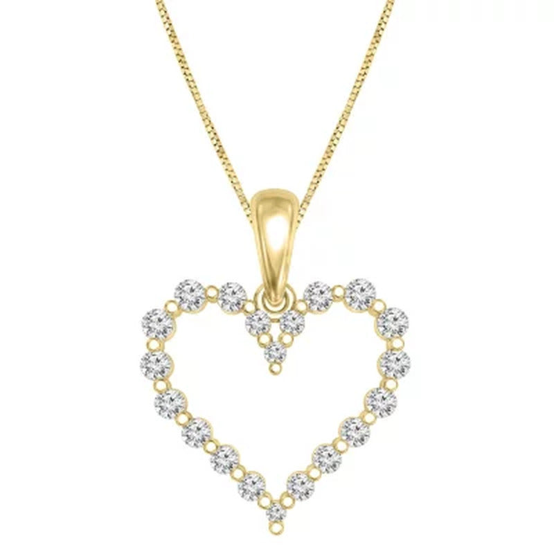 0.23 CT. T.W. Diamond Heart Pendant in 14K Gold