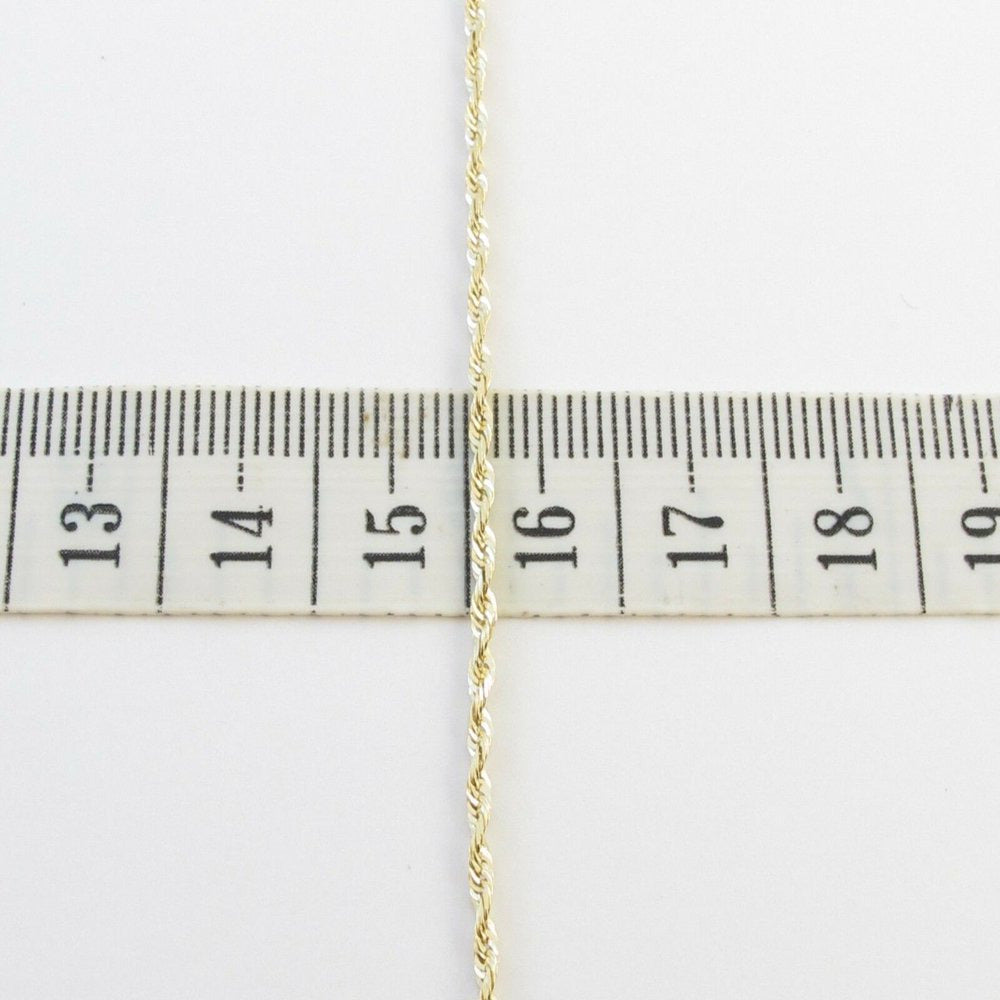 14K Yellow Gold Rope Link Chain Necklace 20" 4.6 Grams 2 Mm Thick