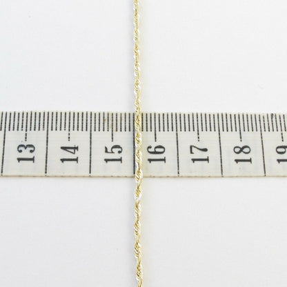 14K Yellow Gold Rope Link Chain Necklace 20" 4.6 Grams 2 Mm Thick