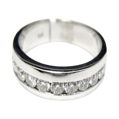 DIAMOND MENS ELEVEN ROUND BRILLIANT SHAPE CHANNEL SET BAND DIAMOND RING