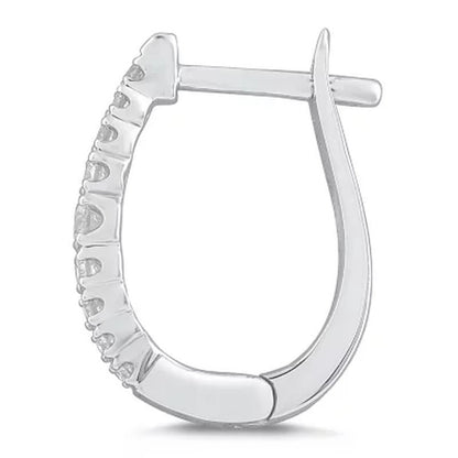 0.20 CT. T.W. Diamond Hoop Earrings in 14K White Gold