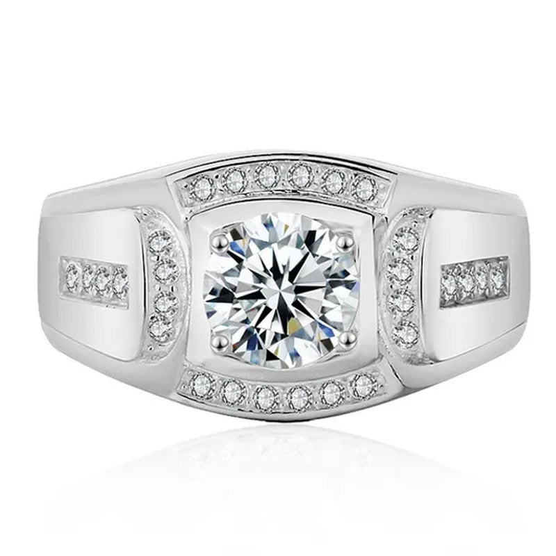 Plated Rings for Men Wedding Engagement Cubic Zirconia Diamond Men'S Ring