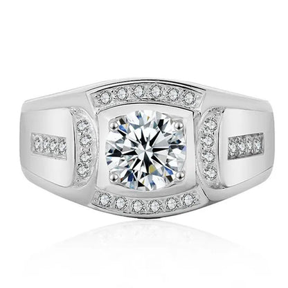 Plated Rings for Men Wedding Engagement Cubic Zirconia Diamond Men'S Ring