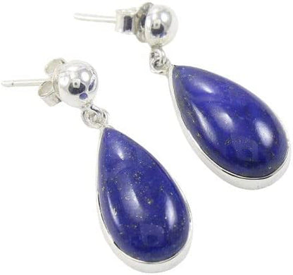 925 Sterling Silver Earring Lapis Lazuli Gemstone Earring Gemstone Earring Pear