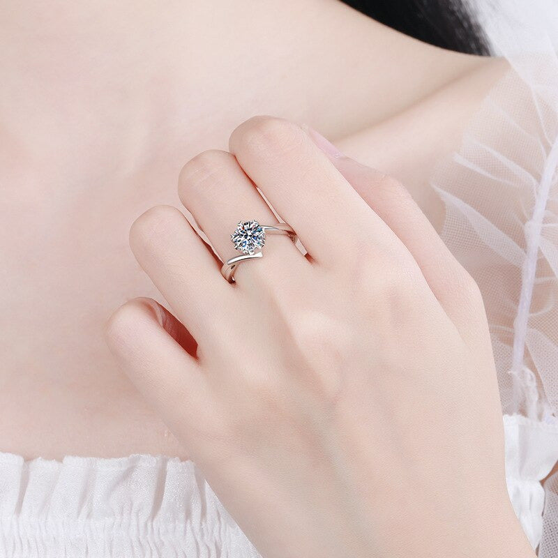 Custom 6CT Moissanite Diamond Bridal Sets for Women Heart Snowflake Pendant