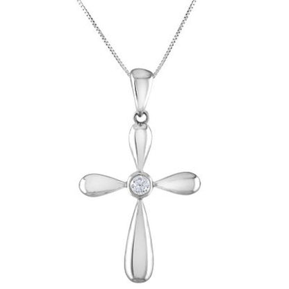 0.03 CT. T.W. Diamond Cross Pendant in 14K Gold