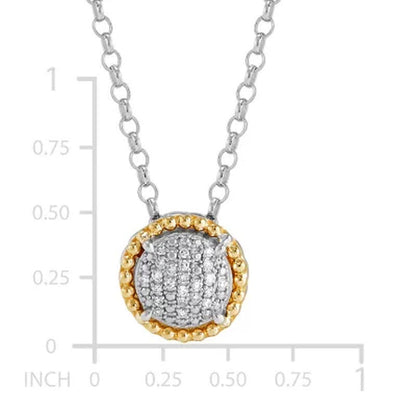 0.20 CT. T.W. Diamond Halo Pendant and Earring Set in Sterling Silver and 14K Ye