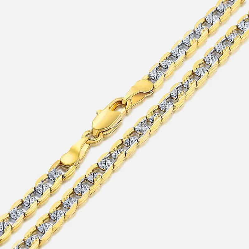 4Mm 18-30" Diamond-Cut Curb Cuban Link Gold Filled Chain Necklace Men Women