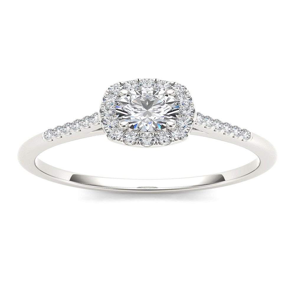 Imperial Diamond 1/2 Carat T.W. Diamond Single Halo 10Kt White Gold Engagement R