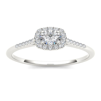 Imperial Diamond 1/2 Carat T.W. Diamond Single Halo 10Kt White Gold Engagement R