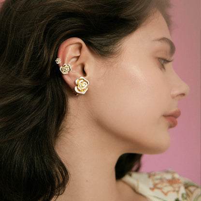 Retro Luxury Earrings Light Flowers Alloy