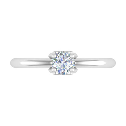 1/4 Carat 4-Prong Set Diamond Solitaire Engagement Ring Band in 10K White Gold (