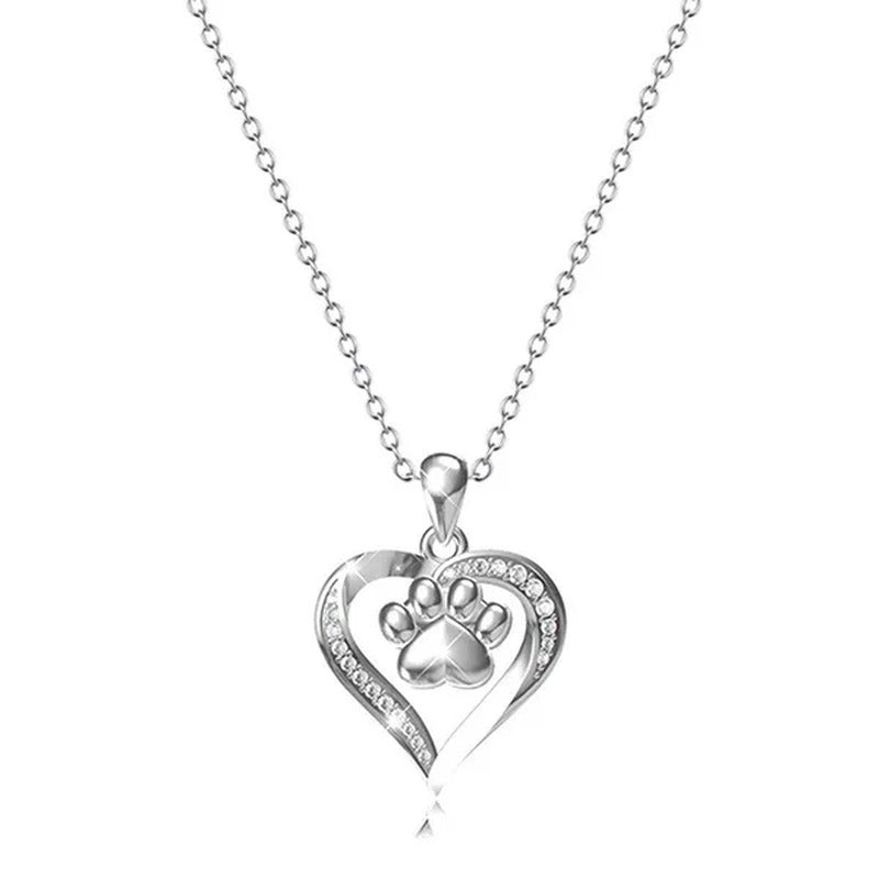 Footprint Jewelry Urn Necklace for Ashes Love Heart Pendant Bone Paw