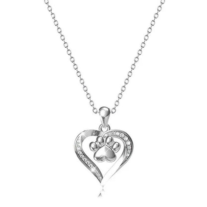 Footprint Jewelry Urn Necklace for Ashes Love Heart Pendant Bone Paw