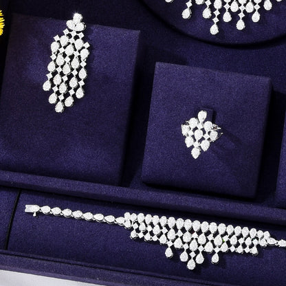 Original Luxury Necklace Bangle Earrings Ring Jewelry Sets for Women Wedding Rus