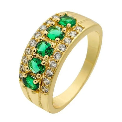 Natural 2.95CT Ruby/Emerald/Sapphire/Alexandrite/White Diamond 14K Yellow Gold R