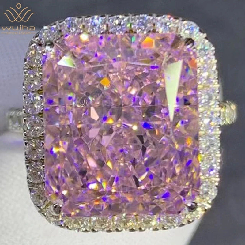 Luxurious Real 925 Sterling Silver 3EX Radiant Cut 8CT VVS D Color Created
