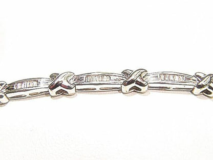 X BAGUETTE DIAMOND CHANNEL TENNIS BRACELET 1.00 CT H SI2 14 K GOLD