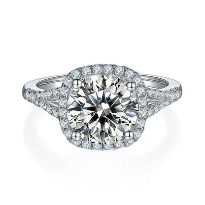 3 Carats Real Moissanite Ring 925 Sterling Silver Luxury Charms Hearts