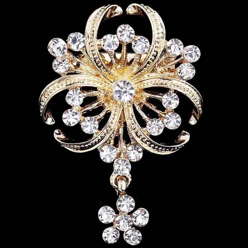 Awesome Women Dress Decor Bridal Bouquet Crystal Stone Brooch Pin Brooches Flowe
