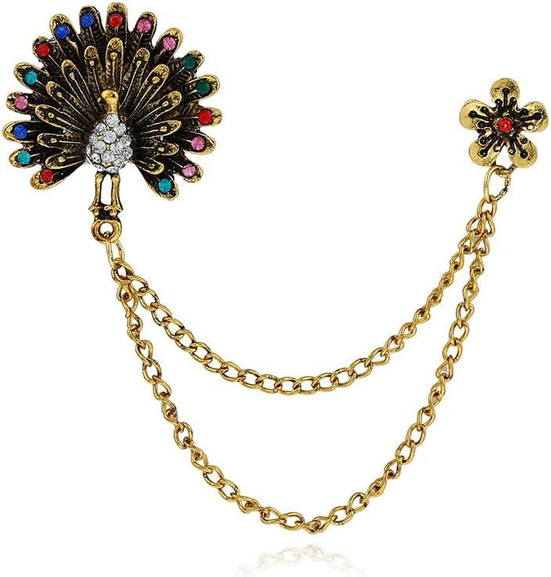 JIAMEI Brooch Corsage with Diamonds Plum Brooch Peacock Opening Screen Crystal C