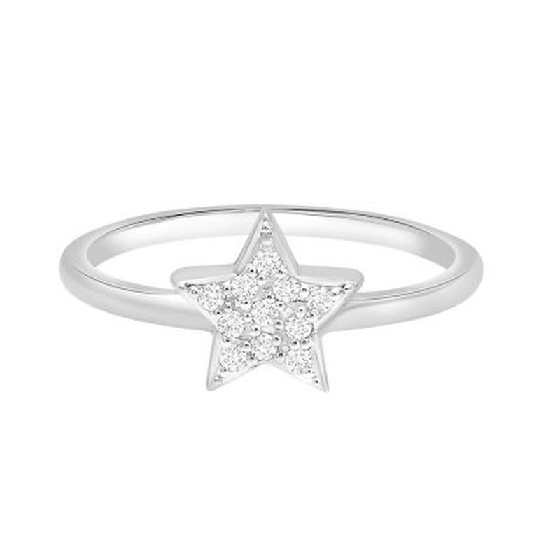 0.10 CT. T.W. Diamond Star Ring in 14K Gold (I, I1)