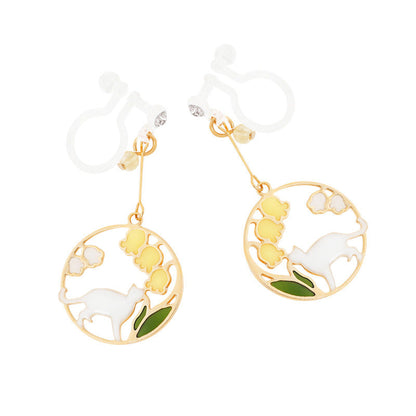 Earrings without Pierced Ears, Sweet Flowers and Playful