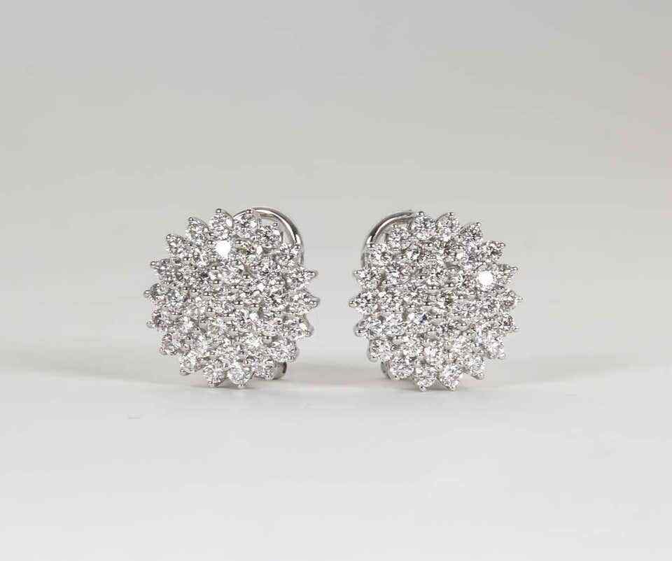 Classic Diamond White Gold Button Earrings