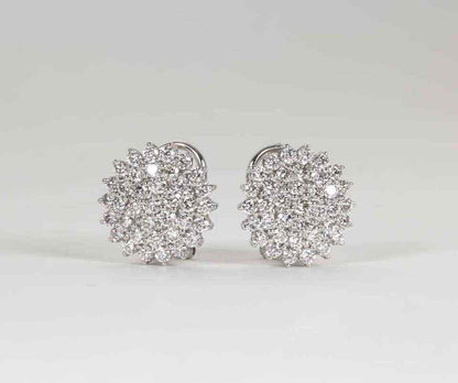 Classic Diamond White Gold Button Earrings