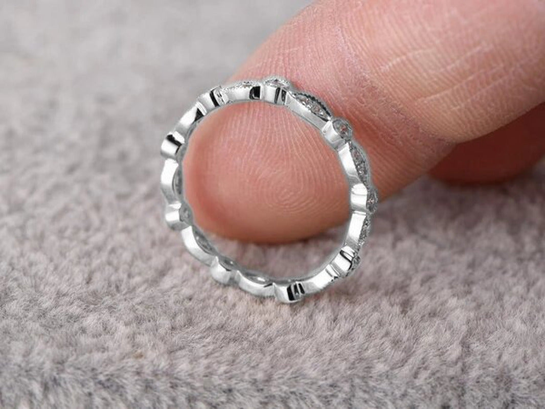 .25 Carat Diamond Matching Ring Band - Full Eternity Band - Art Deco Stackable R