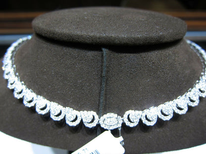 DIAMOND ROUND BRILLIANT SHAPE SET NECKLACE DANGLE DROP STYLE DIAMOND NECKLACE