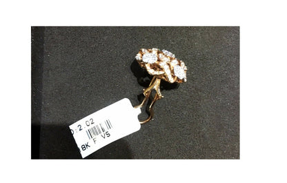 ROSE GOLD DIAMOND SWIRL EARRING SET WITH DIAMOND ROUND BRILLIANT SHAPE HUGGIE