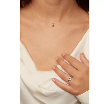 4.5Mm round Ruby Pendant in 14K Gold