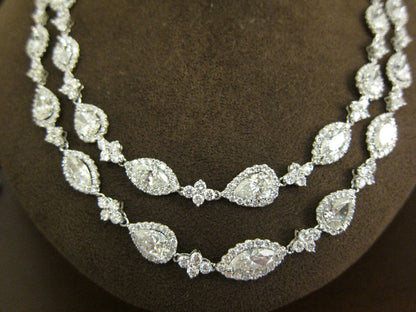 Diamond necklace emerald trillion pear marquise 31 pieces one carat each diamond