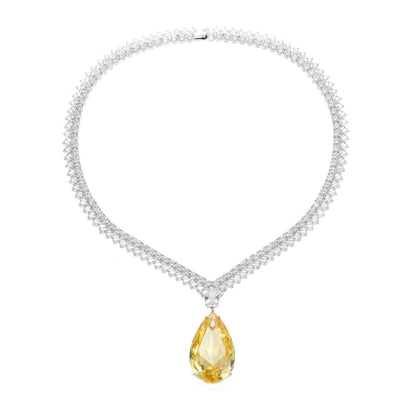 Water Drop Zircon Center Diamond Atmospheric Luxury Ladies Evening Dress Chain
