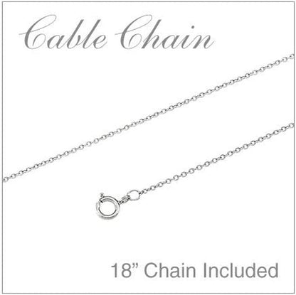 10K White Gold Sapphire and Diamond Cross Pendant with 18" Chain